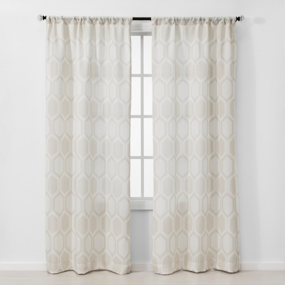 2pc 84"x40" Light Filtering Honeycomb Curtain Panel Cream - Project 62 , Ivory